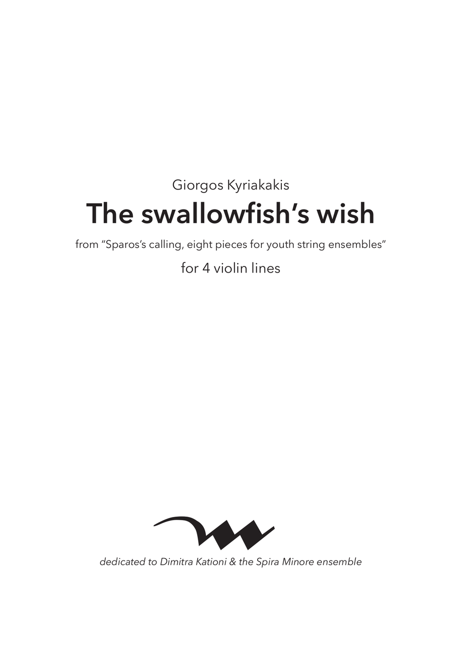 The swallowfish’s wish - Score Only Chamber Music scores gallery preview page 1