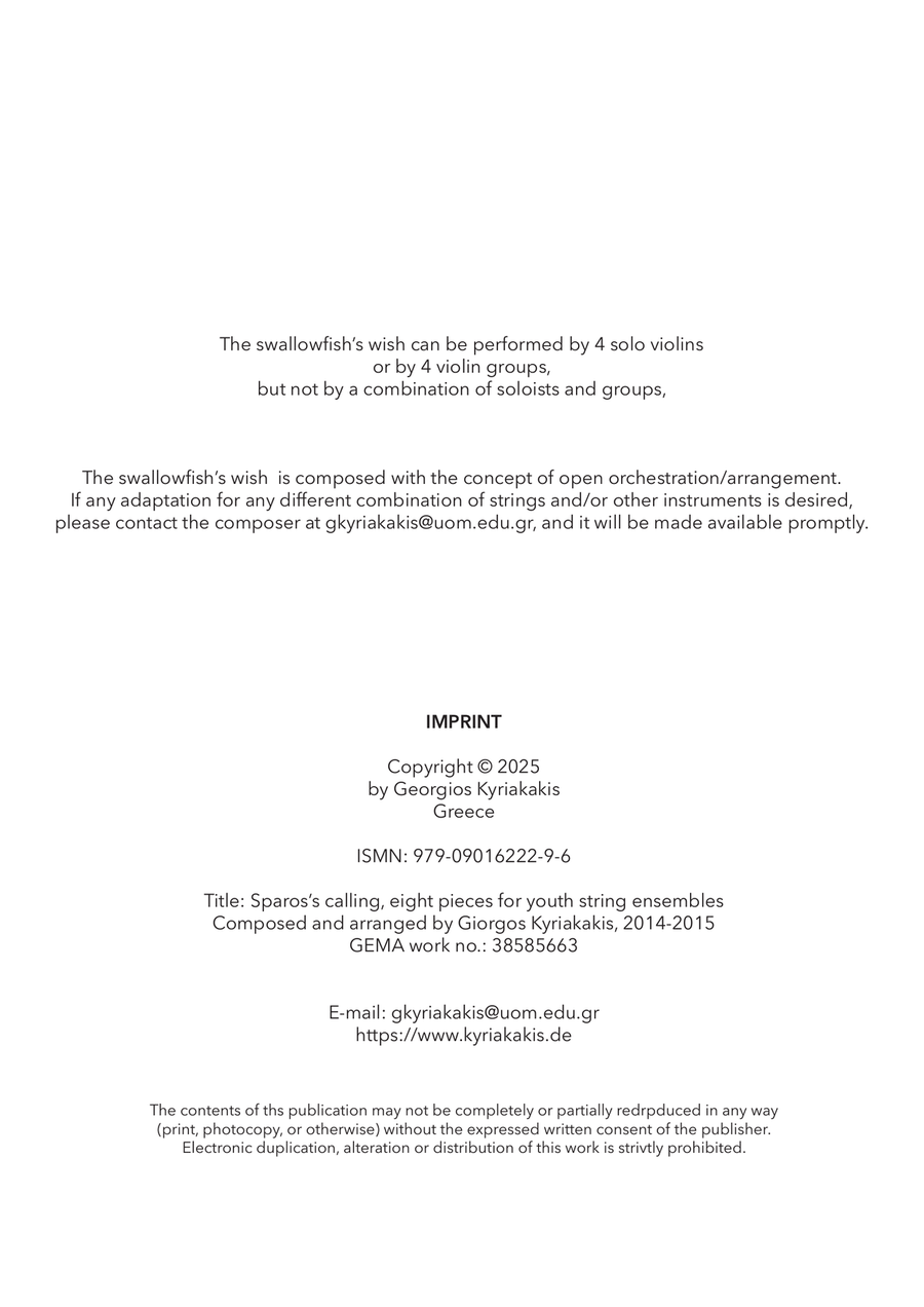 The swallowfish’s wish - Score Only Chamber Music scores gallery preview page 2