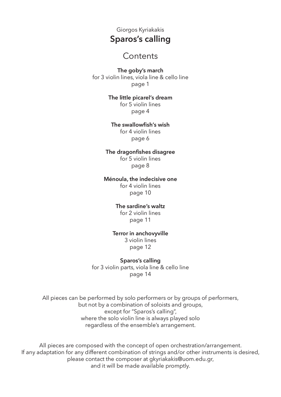 Sparos’s calling (complete colection) - Score Only Chamber Music scores gallery preview page 3