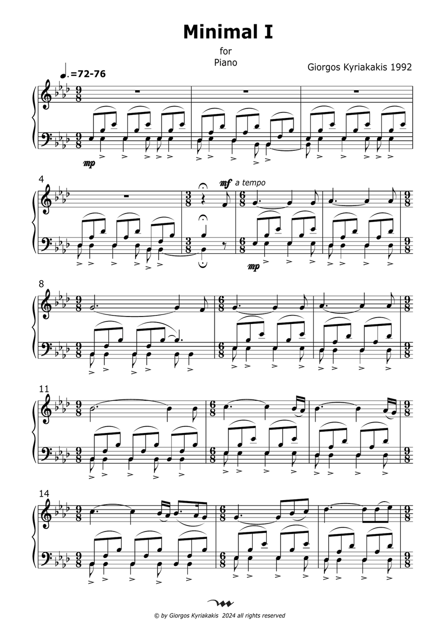Minimal I&II Piano Solo scores gallery preview page 3