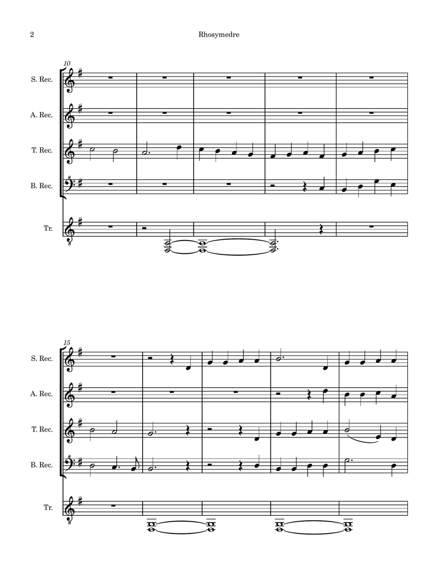 My Song is Love Unknown: Variations on Rhosymedre (for Recorder Quartet) Chamber Music scores gallery preview page 2
