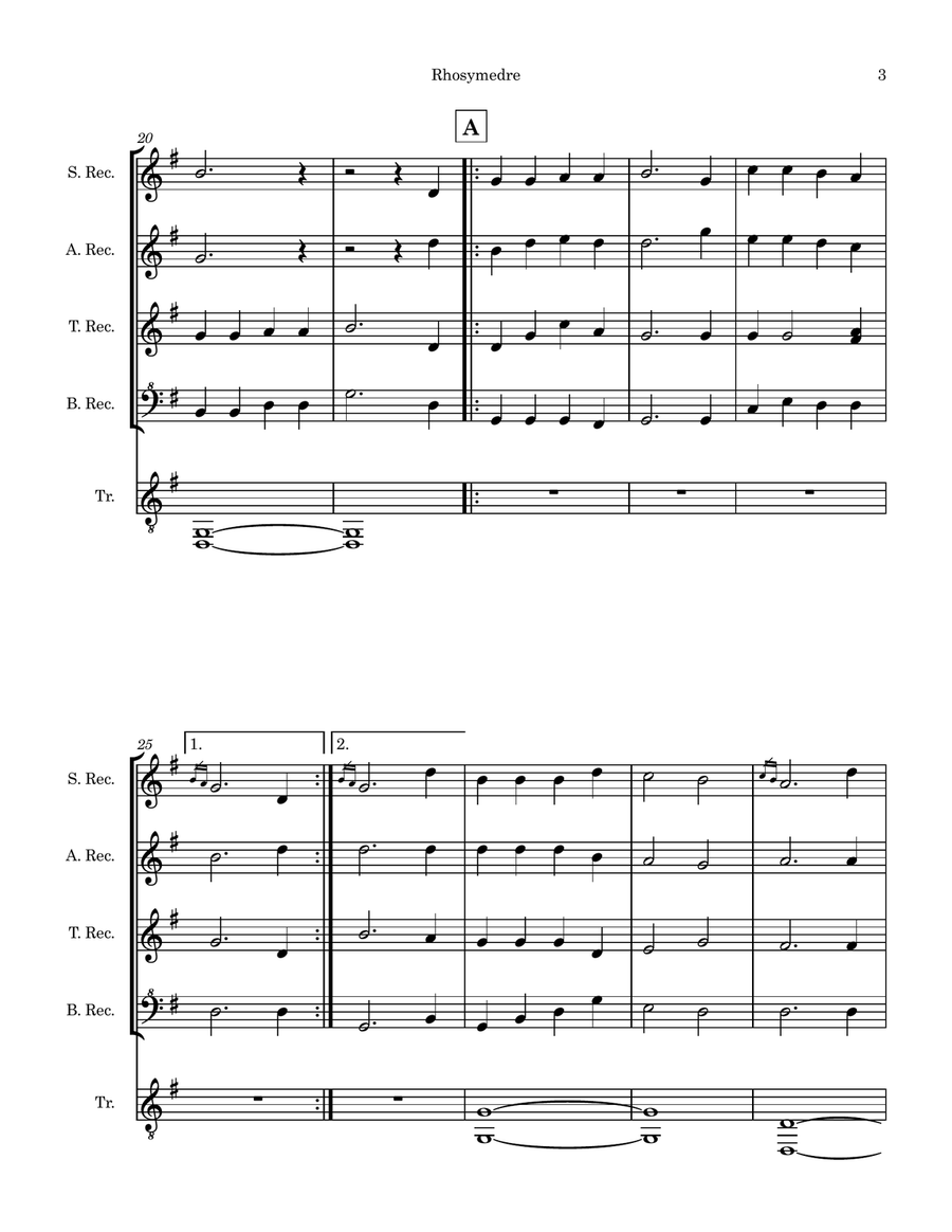 My Song is Love Unknown: Variations on Rhosymedre (for Recorder Quartet) Chamber Music scores gallery preview page 3