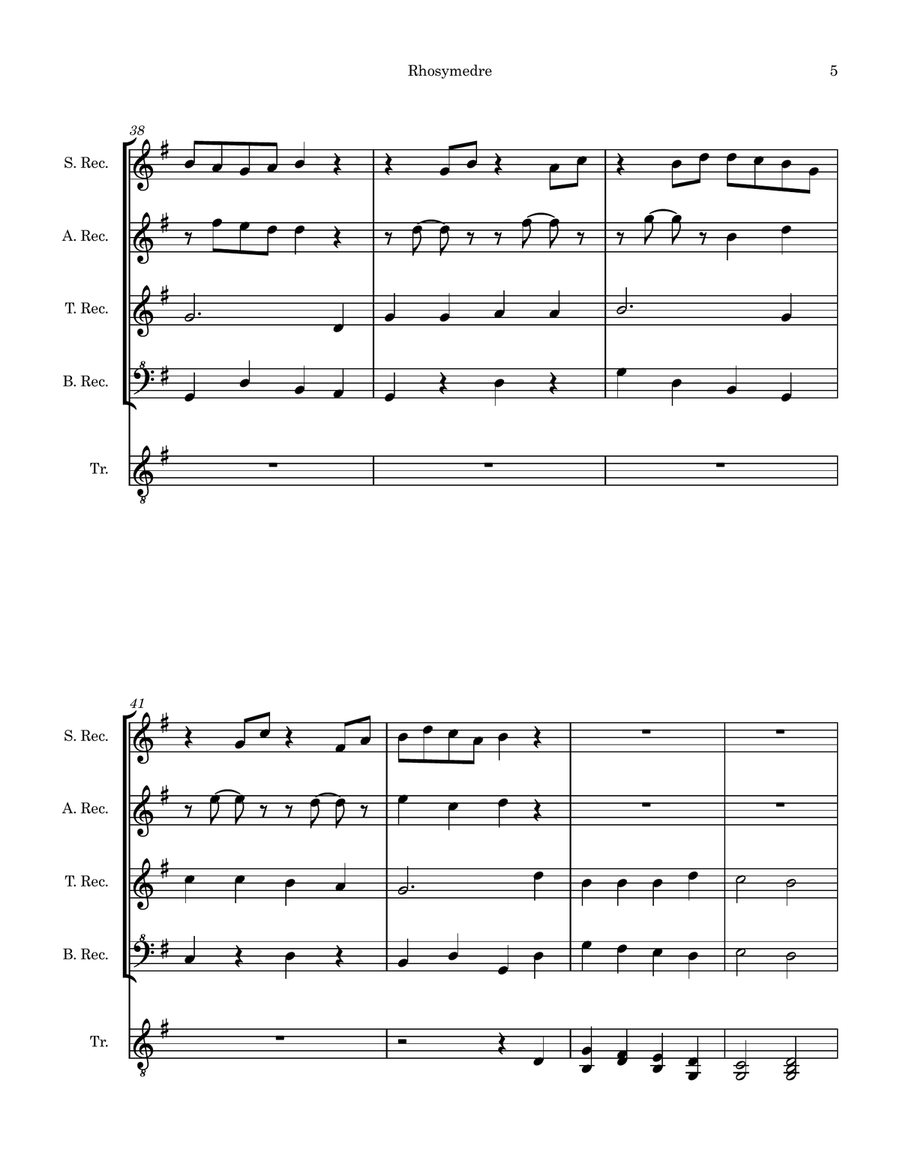 My Song is Love Unknown: Variations on Rhosymedre (for Recorder Quartet) Chamber Music scores gallery preview page 5
