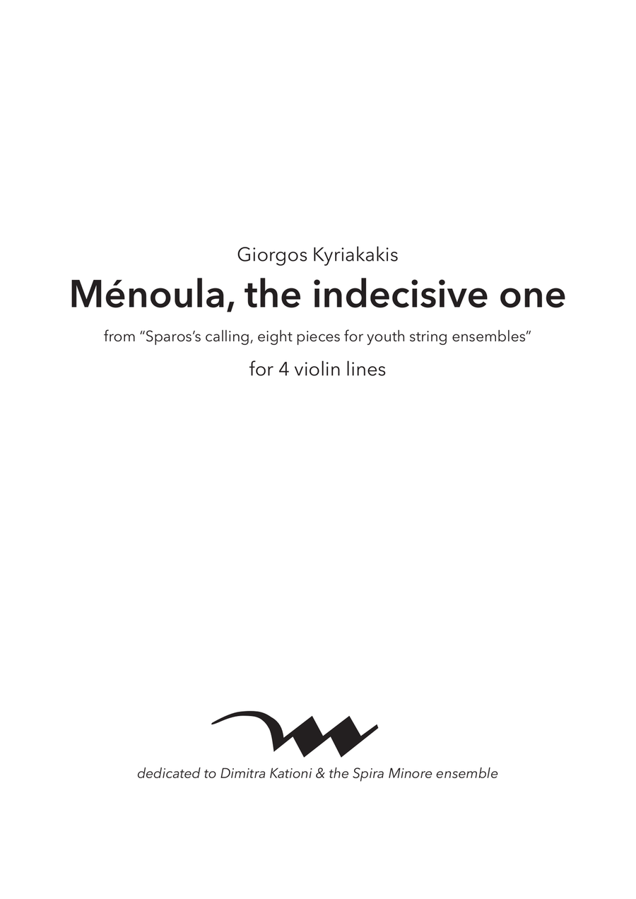 Ménoula, the indecisive one - Score Only Chamber Music scores gallery preview page 1