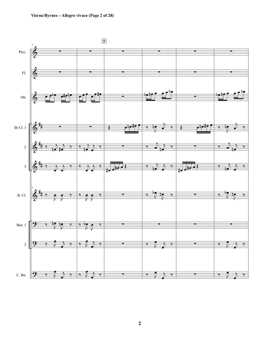 Louis Vierne – Organ Symphony No. 1, Allegro vivace (Woodwind Choir) Louis Vierne – Organ Symphony No. 1, Allegro vivace (Woodwind Choir) Woodwind Ensemble scores gallery preview page 2