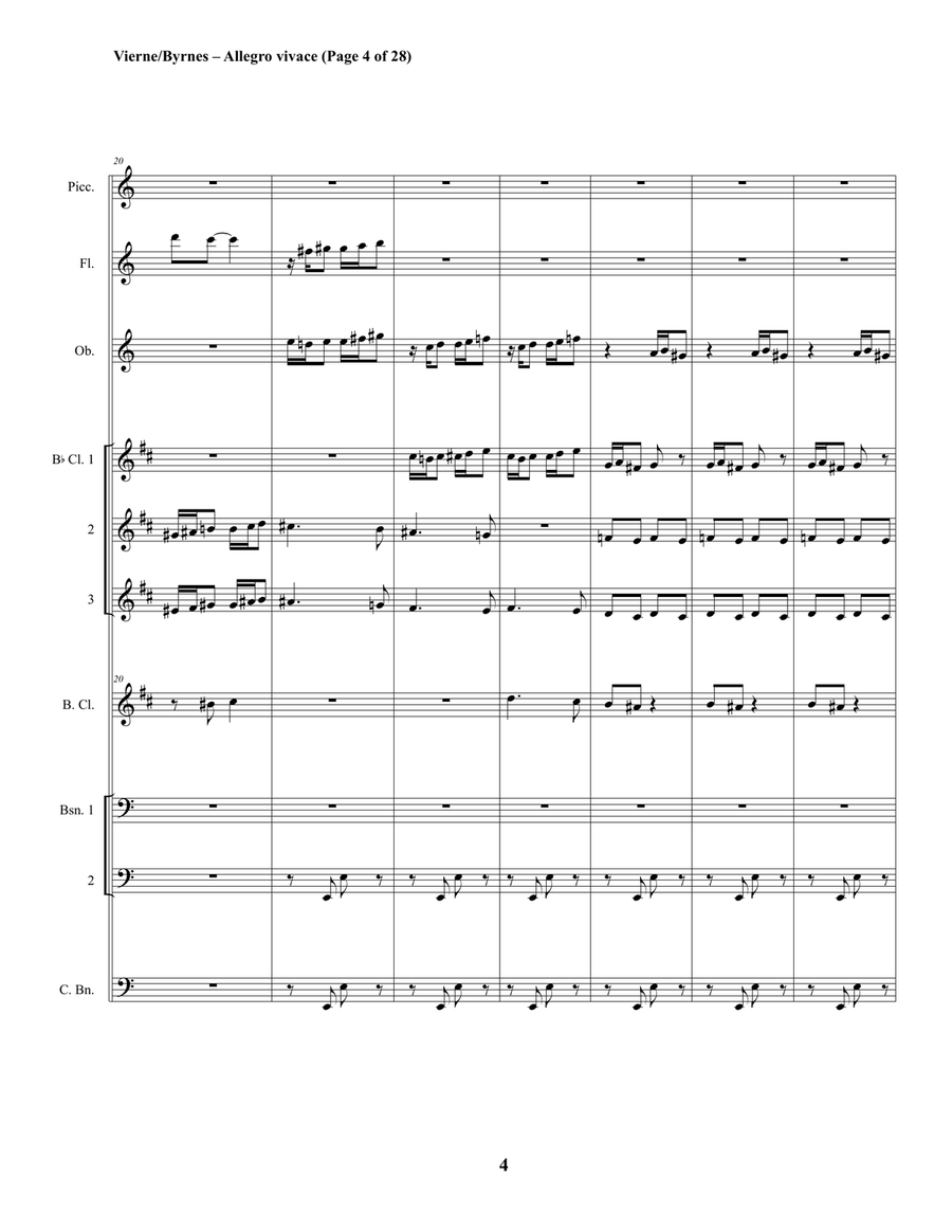 Louis Vierne – Organ Symphony No. 1, Allegro vivace (Woodwind Choir) Louis Vierne – Organ Symphony No. 1, Allegro vivace (Woodwind Choir) Woodwind Ensemble scores gallery preview page 4