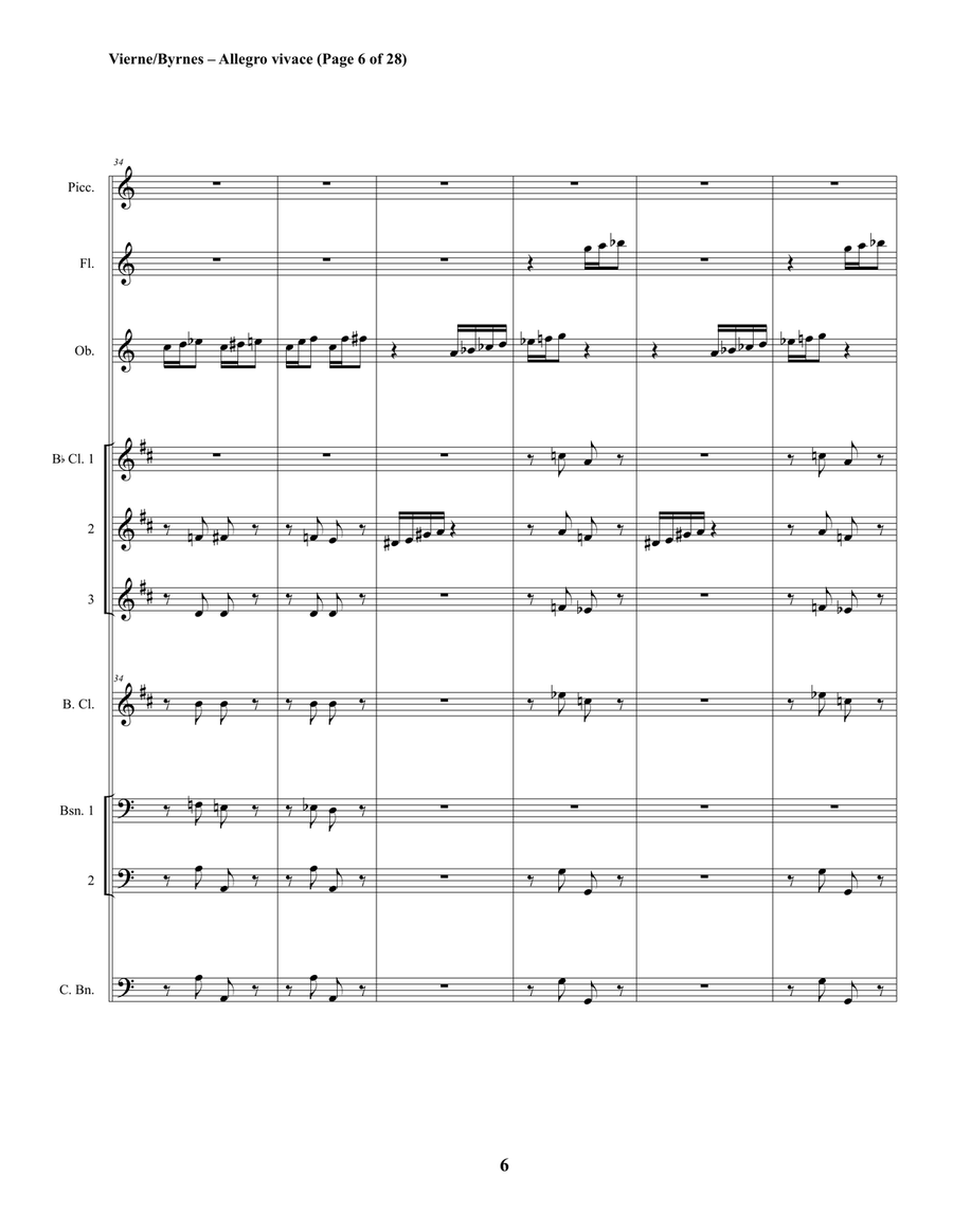 Louis Vierne – Organ Symphony No. 1, Allegro vivace (Woodwind Choir) Louis Vierne – Organ Symphony No. 1, Allegro vivace (Woodwind Choir) Woodwind Ensemble scores gallery preview page 6