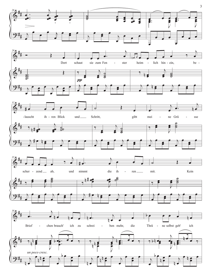 SCHUBERT: Die Taubenpost, D. 957 no. 14 (transposed to D major) Piano, Vocal scores gallery preview page 4