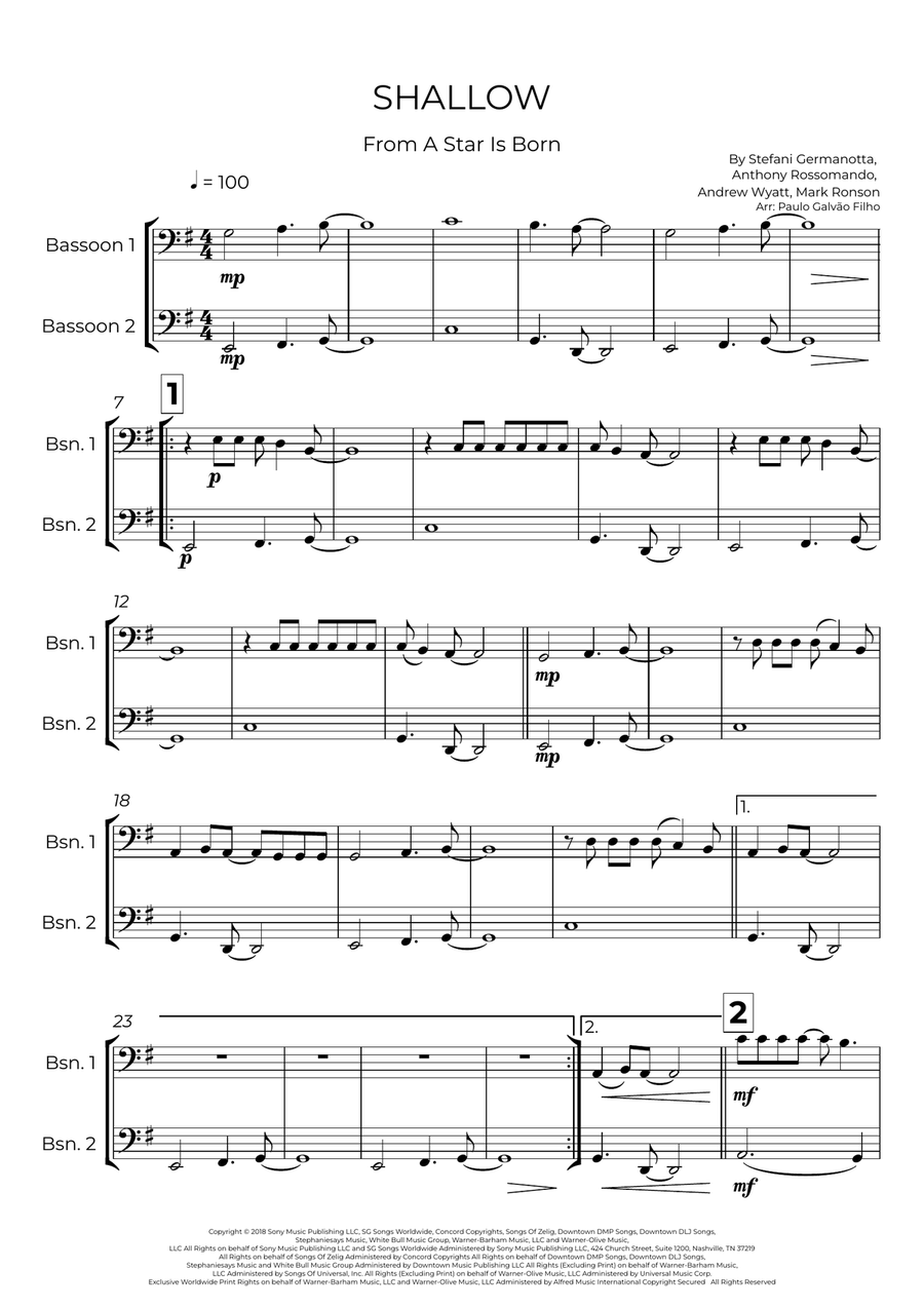 Shallow Shallow Woodwind Duet scores gallery preview page 2