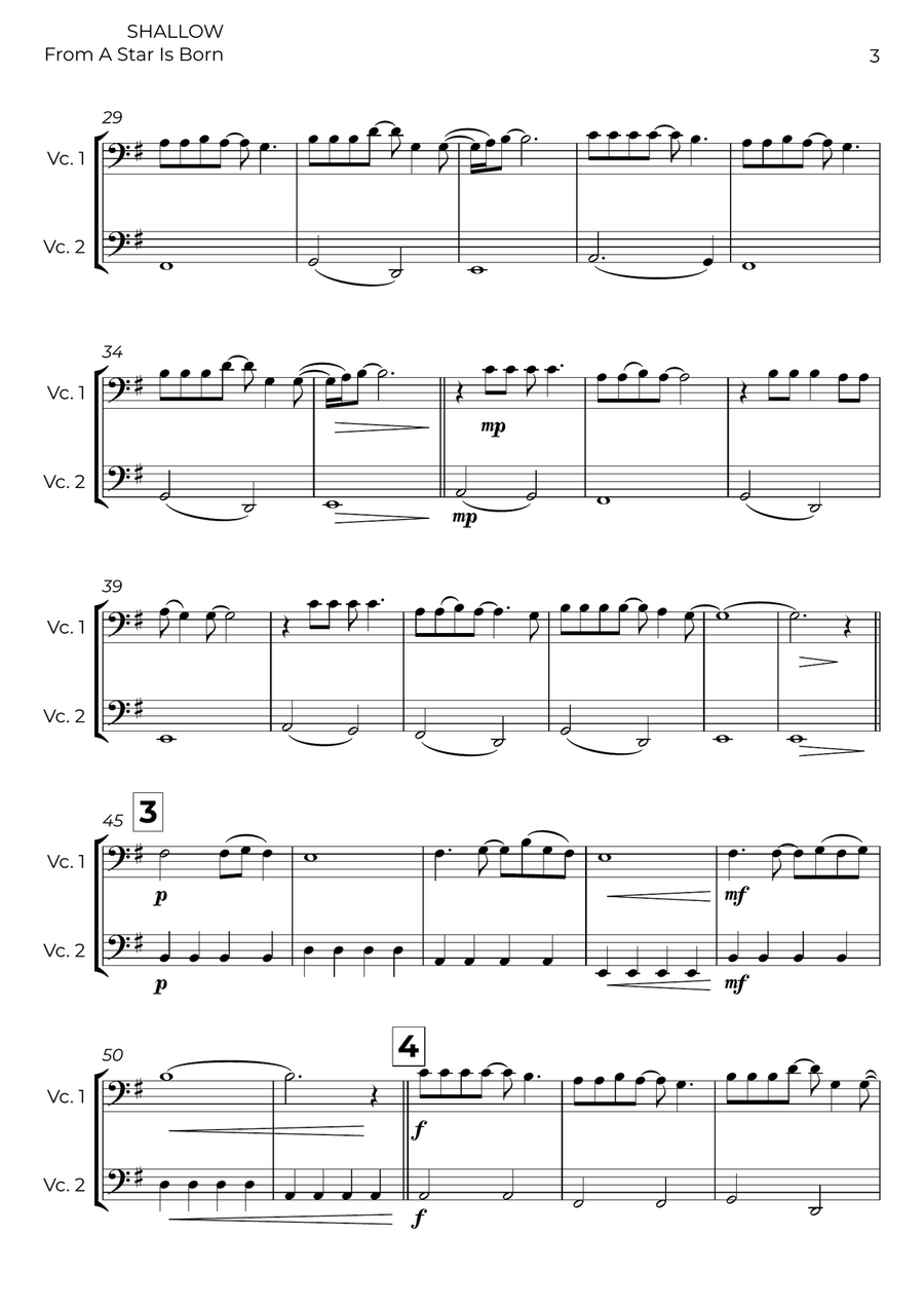 Shallow Shallow String Duet scores gallery preview page 3