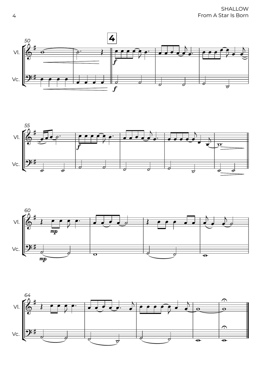 Shallow Shallow String Duet scores gallery preview page 4