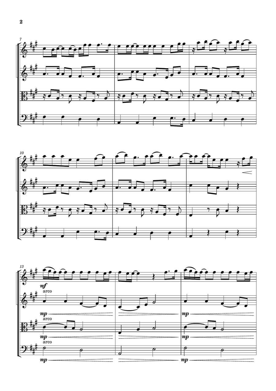 Cheap Thrills (Feat. Sean Paul) String Quartet scores gallery preview page 2