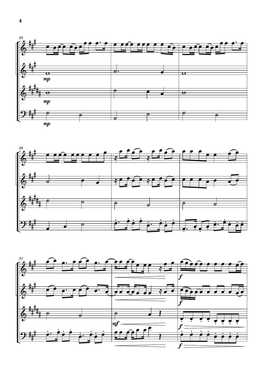 Cheap Thrills (Feat. Sean Paul) Woodwind Quartet scores gallery preview page 4