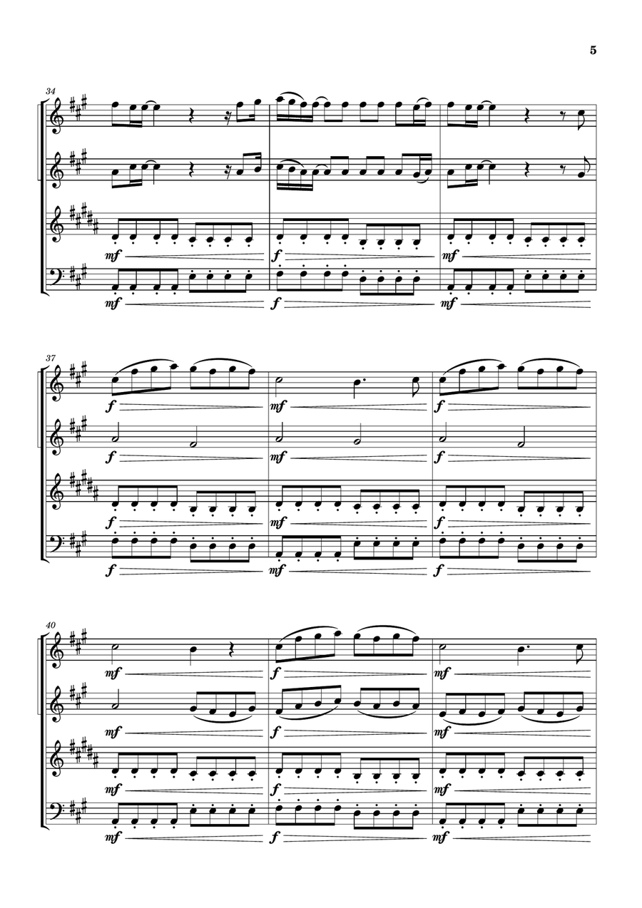 Cheap Thrills (Feat. Sean Paul) Woodwind Quartet scores gallery preview page 5