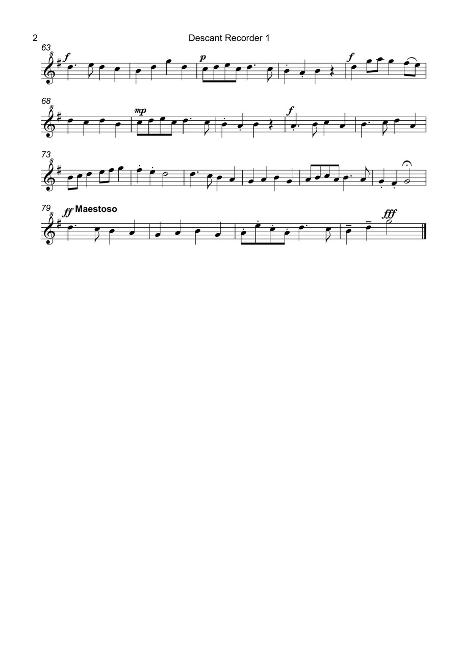 Deck the halls with boughs of holly - Recorder Trio Soprano Recorder scores gallery preview page 2
