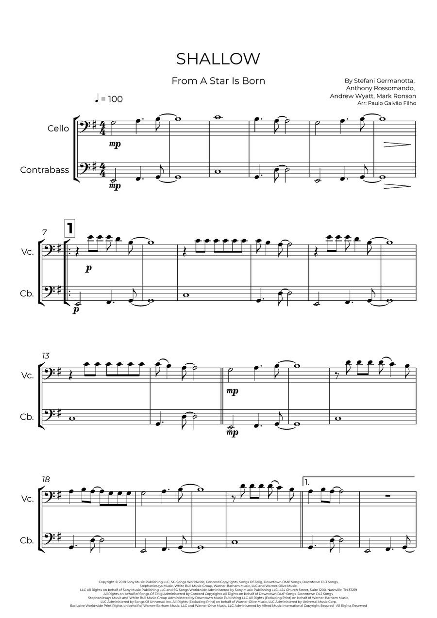 Shallow Shallow String Duet scores gallery preview page 2
