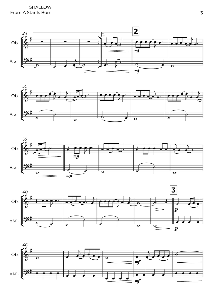 Shallow Shallow Woodwind Duet scores gallery preview page 3