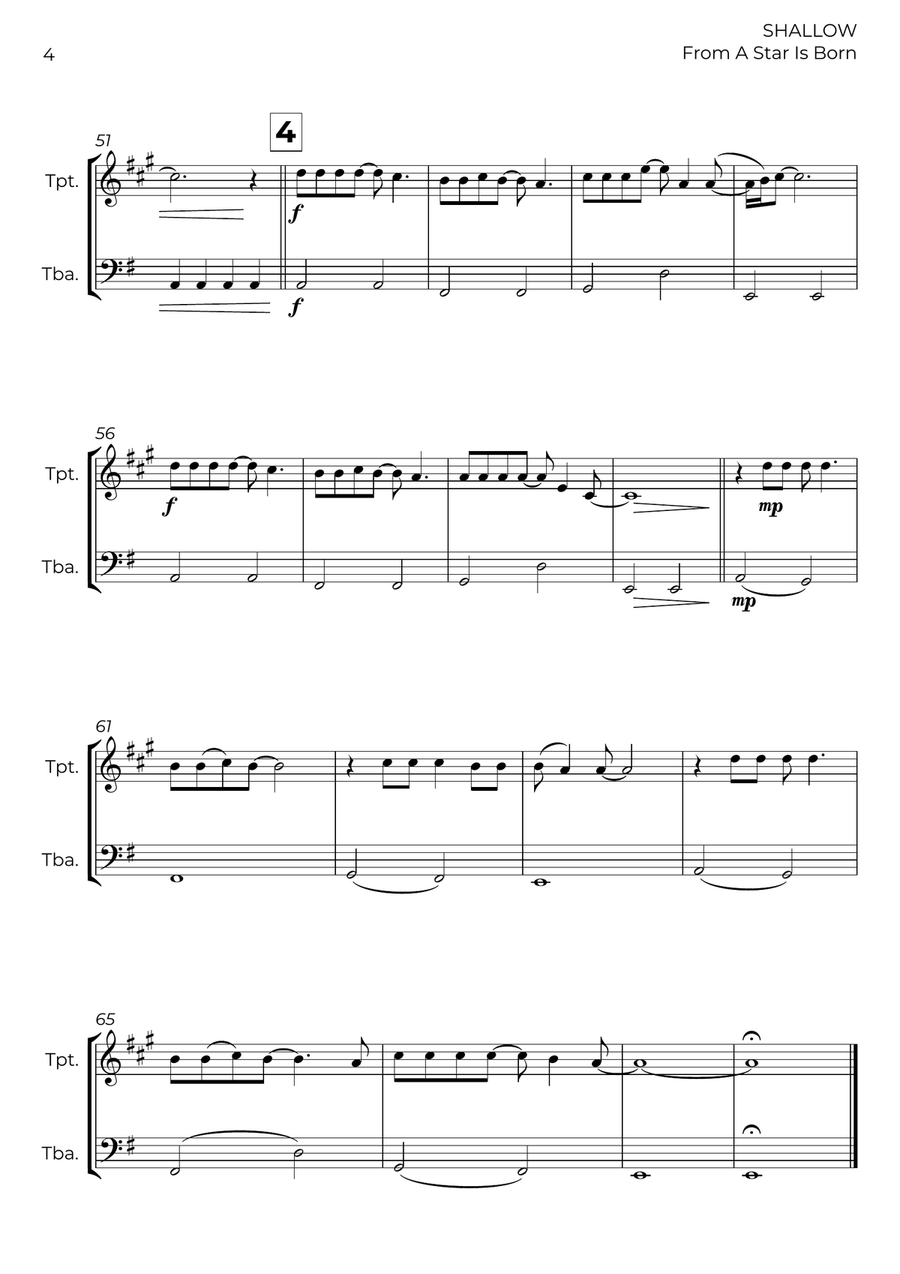 Shallow Shallow Brass Duet scores gallery preview page 4