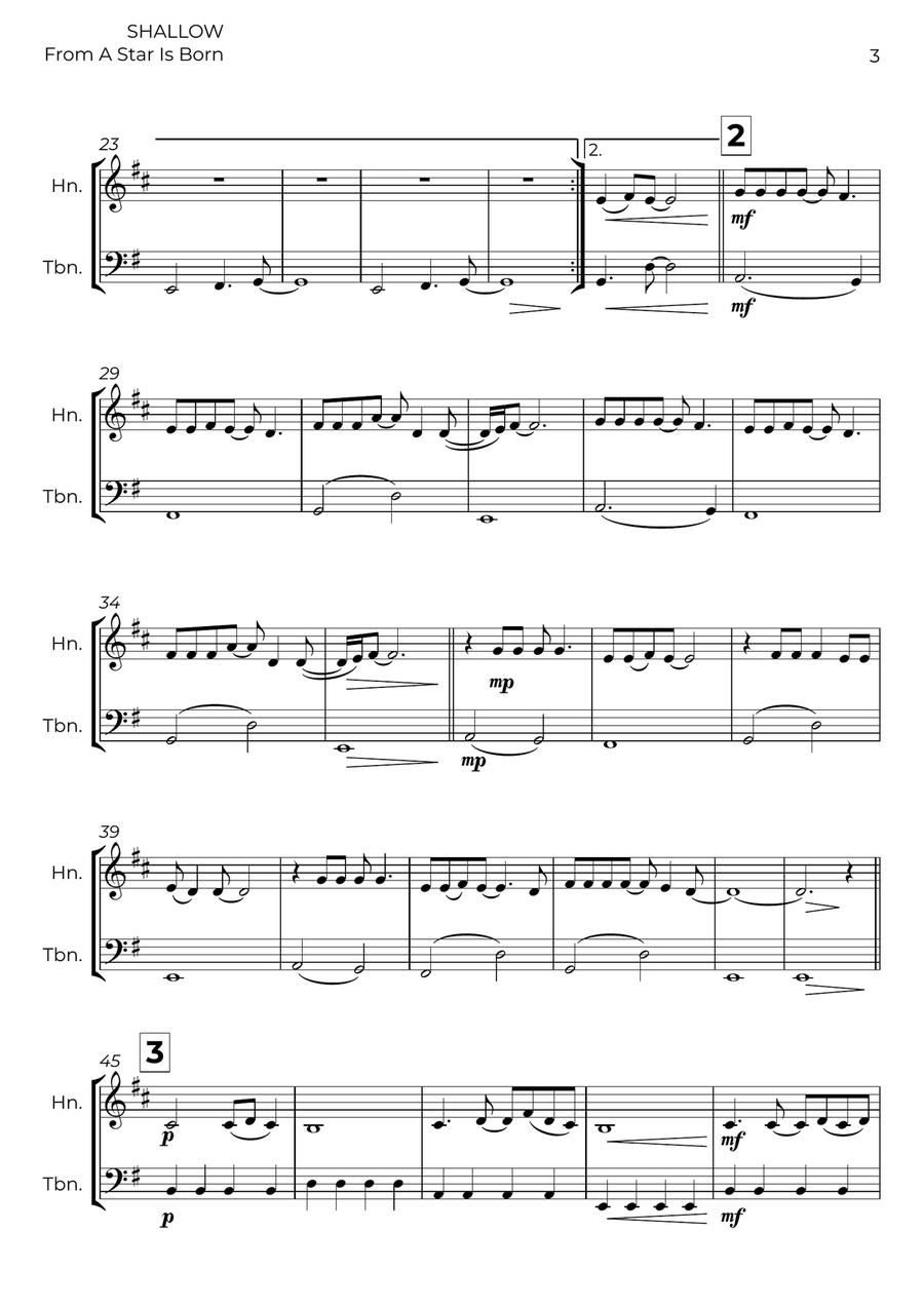 Shallow Shallow Brass Duet scores gallery preview page 3