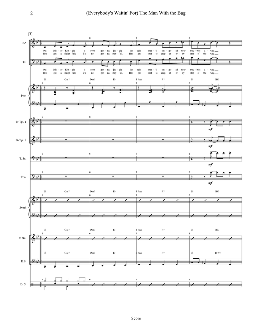 (Everybody's Waitin' For) The Man With The Bag Jazz Ensemble scores gallery preview page 2