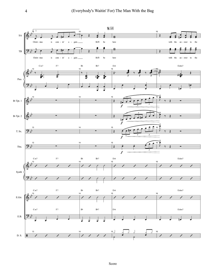 (Everybody's Waitin' For) The Man With The Bag Jazz Ensemble scores gallery preview page 4