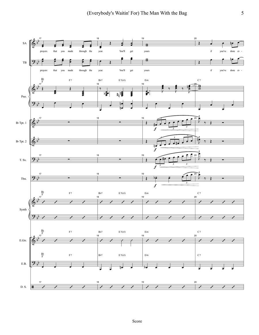 (Everybody's Waitin' For) The Man With The Bag Jazz Ensemble scores gallery preview page 5