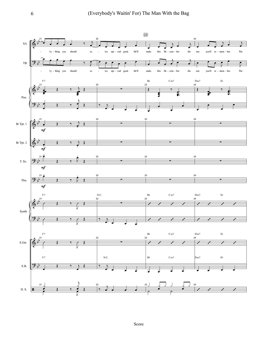 (Everybody's Waitin' For) The Man With The Bag Jazz Ensemble scores gallery preview page 6