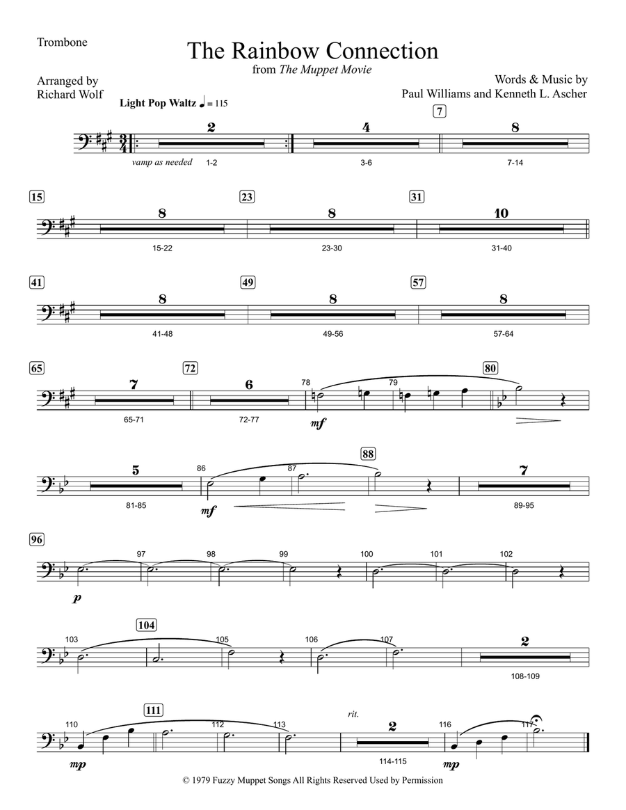 The Rainbow Connection The Rainbow Connection Trombone Solo scores gallery preview page 1