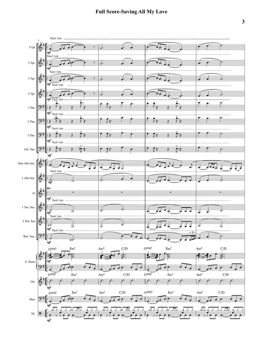 Saving All My Love For You Jazz Ensemble scores gallery preview page 3