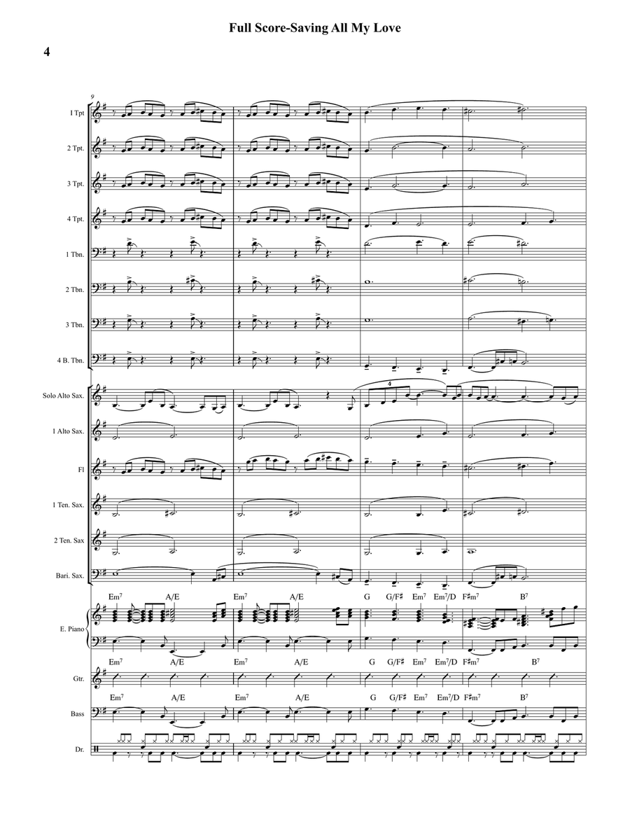 Saving All My Love For You Jazz Ensemble scores gallery preview page 4
