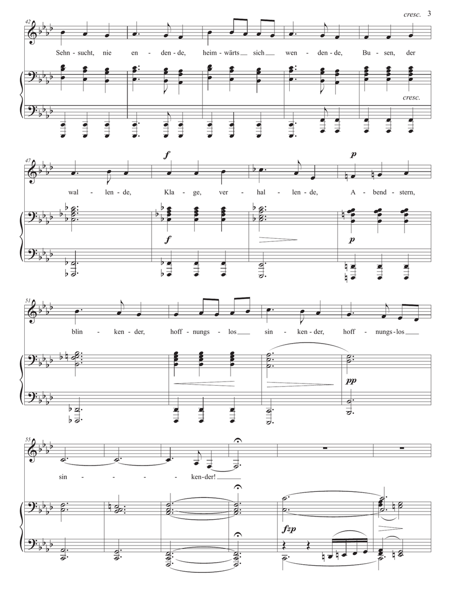 SCHUBERT: In der Ferne, D. 957 no. 6 (transposed to F minor) Piano, Vocal scores gallery preview page 4