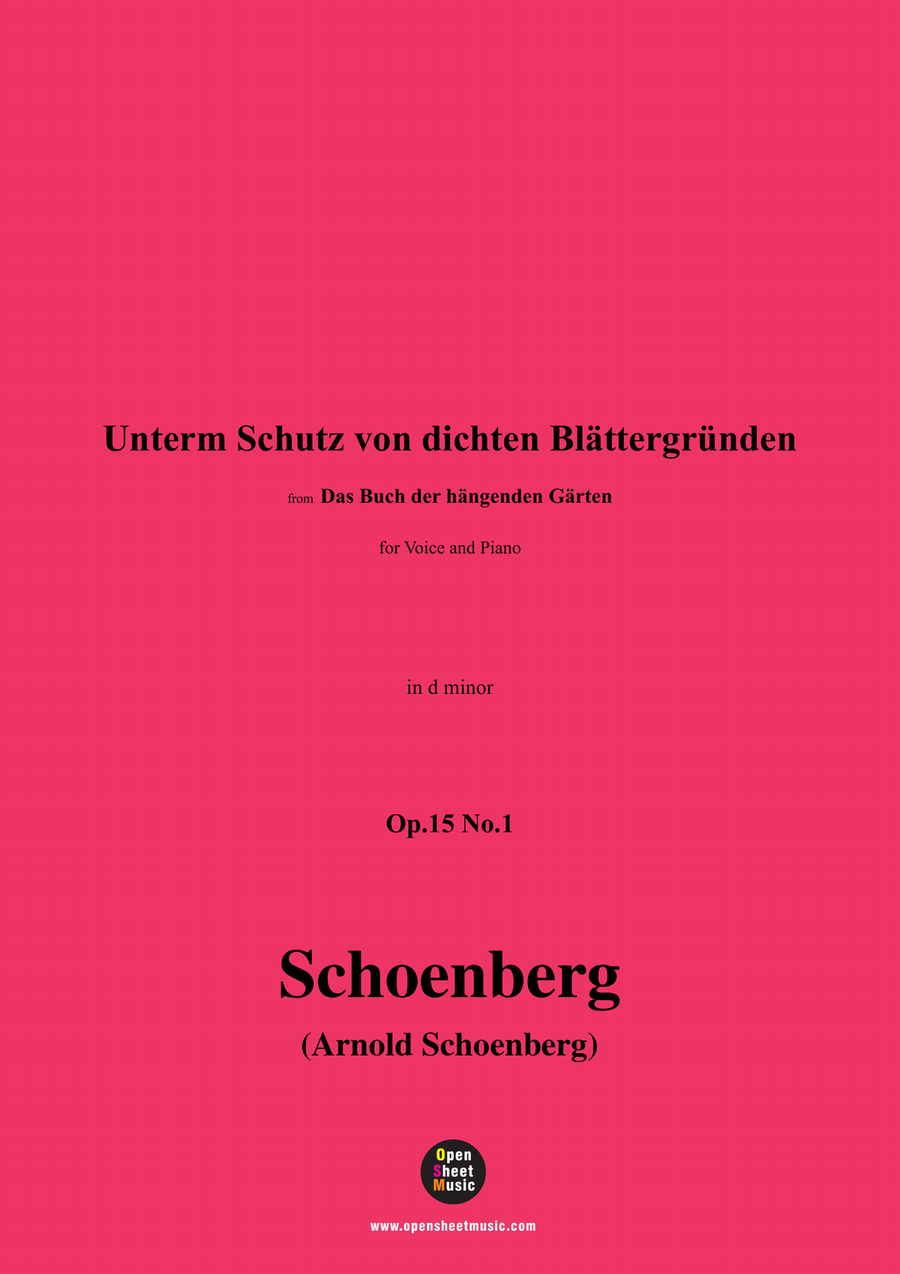 Schoenberg-Unterm Schutz von dichten Blättergründen,in d minor Piano, Vocal scores gallery preview page 1