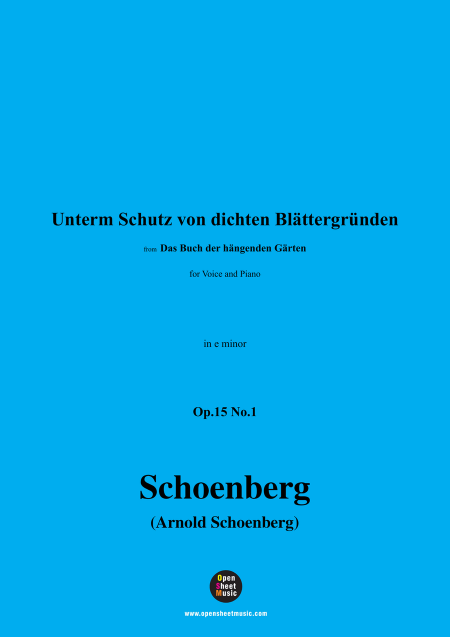 Schoenberg-Unterm Schutz von dichten Blättergründen,in e minor Piano, Vocal scores gallery preview page 1