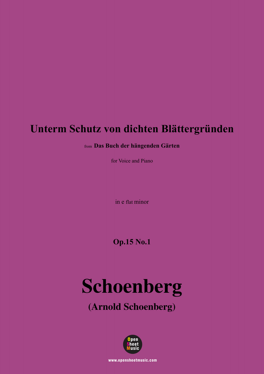 Schoenberg-Unterm Schutz von dichten Blättergründen,in e flat minor Piano, Vocal scores gallery preview page 1