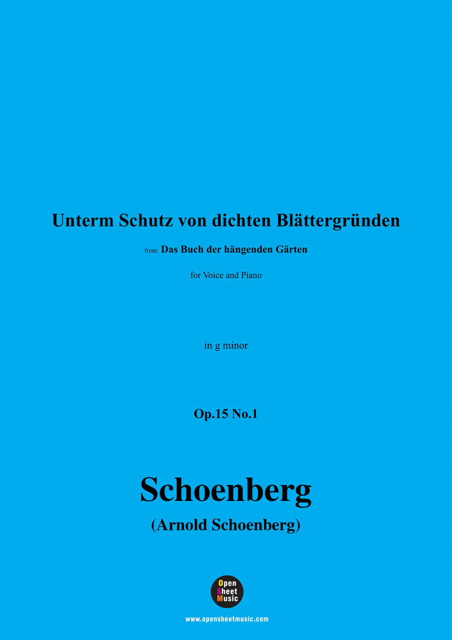 Schoenberg-Unterm Schutz von dichten Blättergründen,in g minor Piano, Vocal scores gallery preview page 1