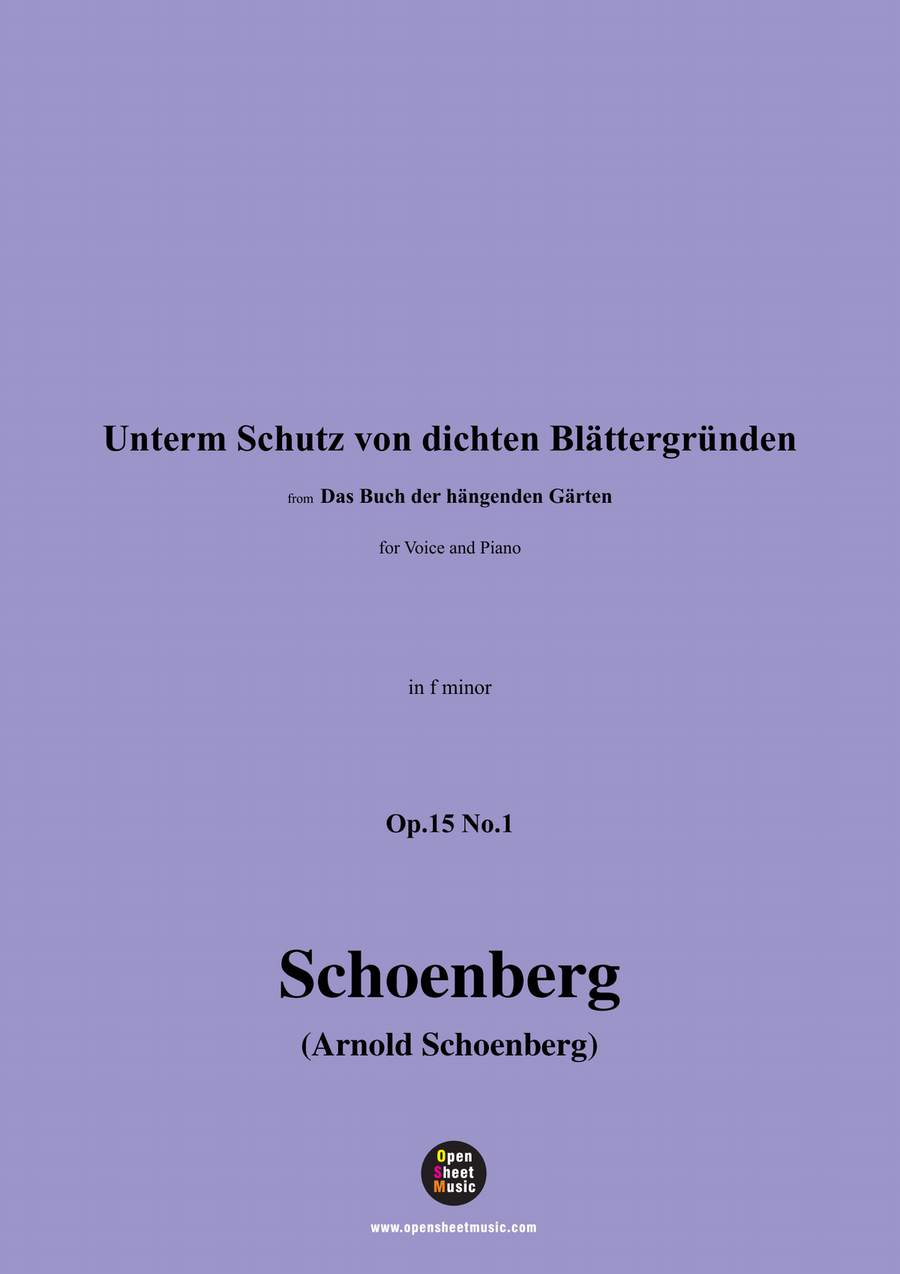 Schoenberg-Unterm Schutz von dichten Blättergründen,in f minor Piano, Vocal scores gallery preview page 1
