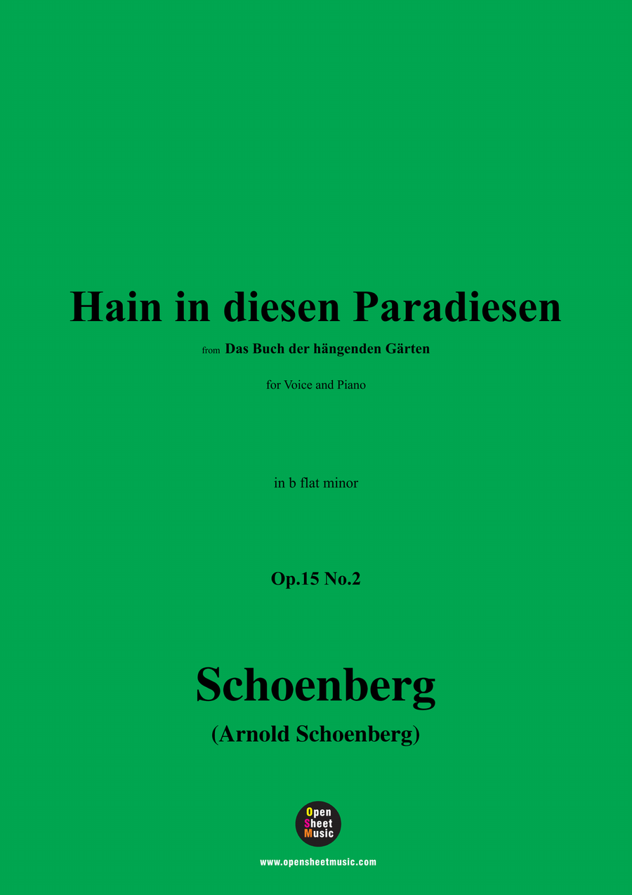 Schoenberg-Hain in diesen Paradiesen,in b flat minor Piano, Vocal scores gallery preview page 1