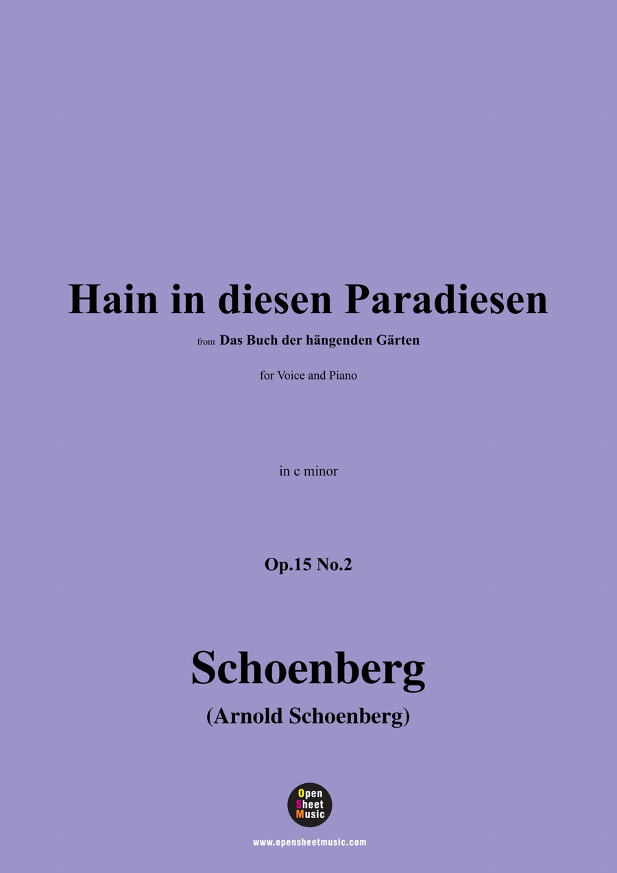 Schoenberg-Hain in diesen Paradiesen,in c minor Piano, Vocal scores gallery preview page 1