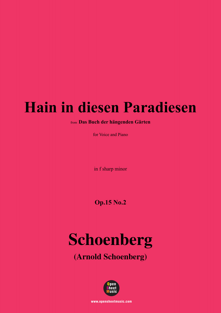 Schoenberg-Hain in diesen Paradiesen,in f sharp minor Piano, Vocal scores gallery preview page 1