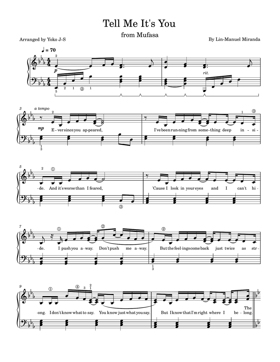 Tell Me It's You Tell Me It's You Piano Solo scores gallery preview page 1