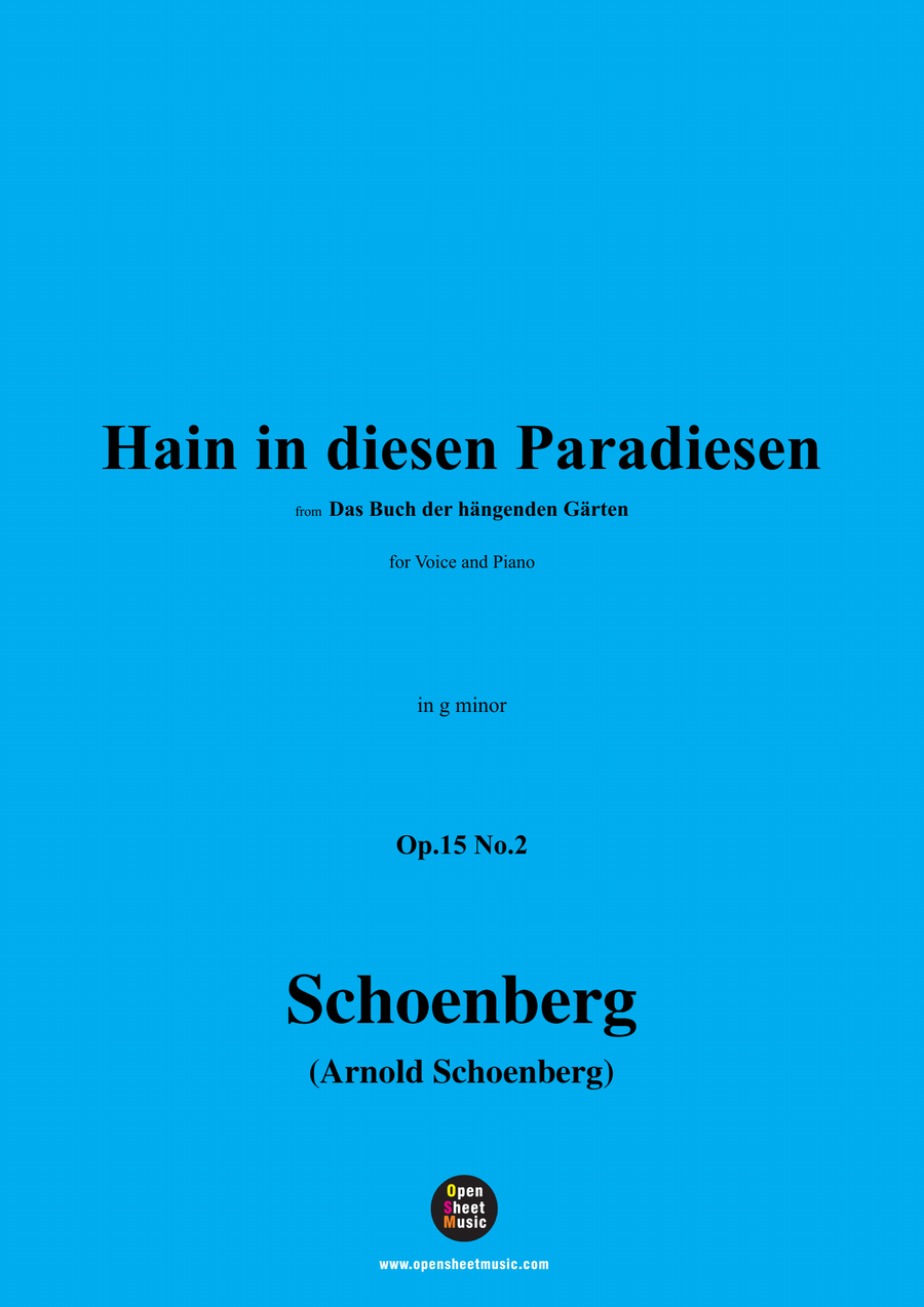 Schoenberg-Hain in diesen Paradiesen,in g minor Piano, Vocal scores gallery preview page 1