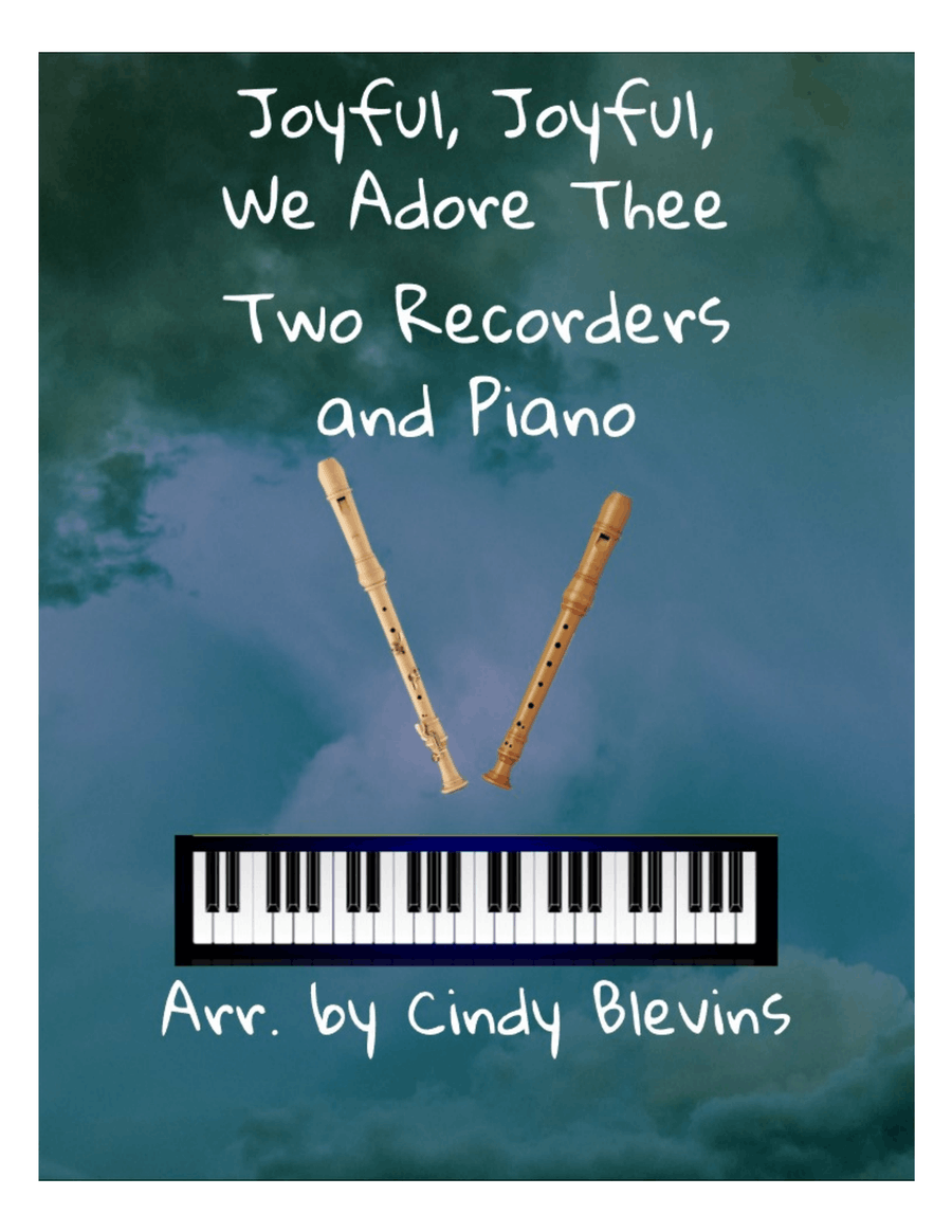 Joyful, Joyful, We Adore Thee, for Two Recorders and Piano Woodwind Duet scores gallery preview page 1
