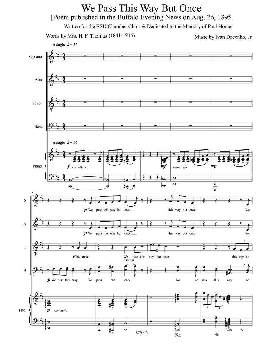 We Pass This Way But Once Choir scores gallery preview page 1