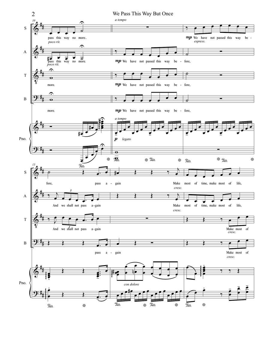 We Pass This Way But Once Choir scores gallery preview page 2