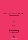 Schoenberg-Als Neuling trat ich ein in dein Gehege,in d minor