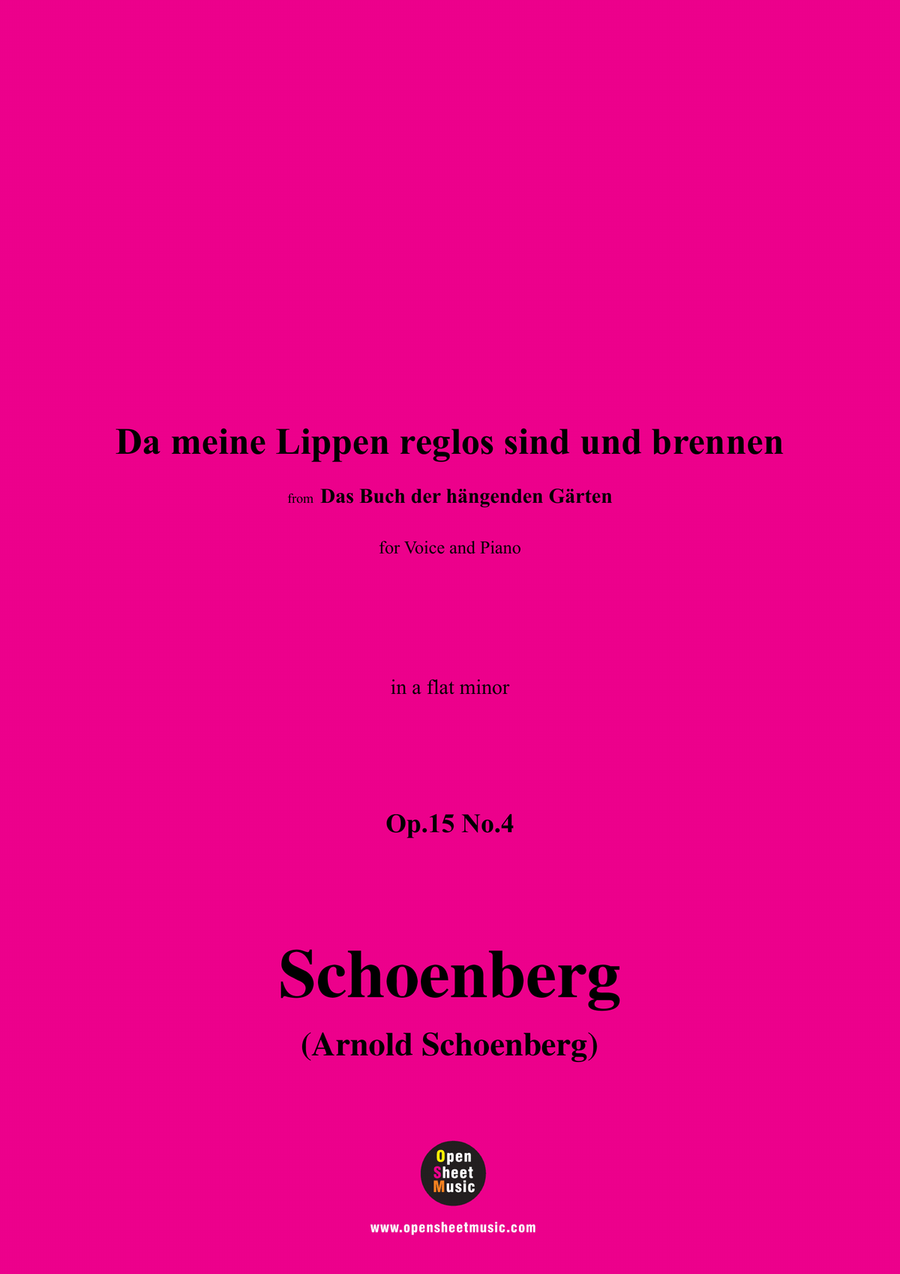 Schoenberg-Da meine Lippen reglos sind und brennen,in a flat minor Piano, Vocal scores gallery preview page 1