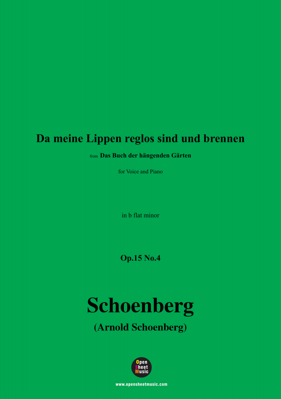 Schoenberg-Da meine Lippen reglos sind und brennen,in b flat minor Piano, Vocal scores gallery preview page 1