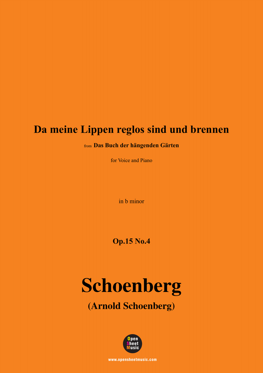 Schoenberg-Da meine Lippen reglos sind und brennen,in b minor Piano, Vocal scores gallery preview page 1