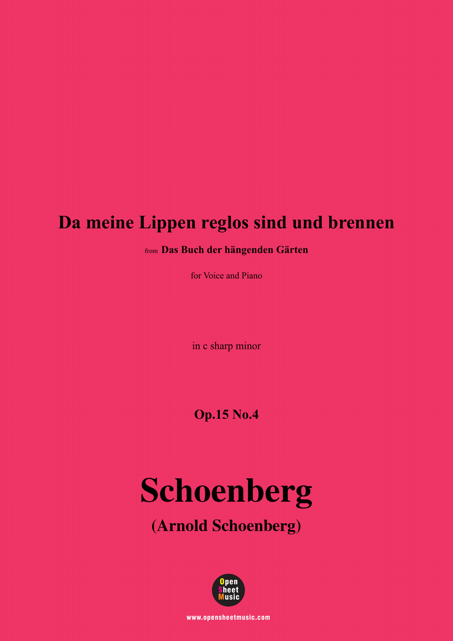 Schoenberg-Da meine Lippen reglos sind und brennen,in c sharp minor Piano, Vocal scores gallery preview page 1