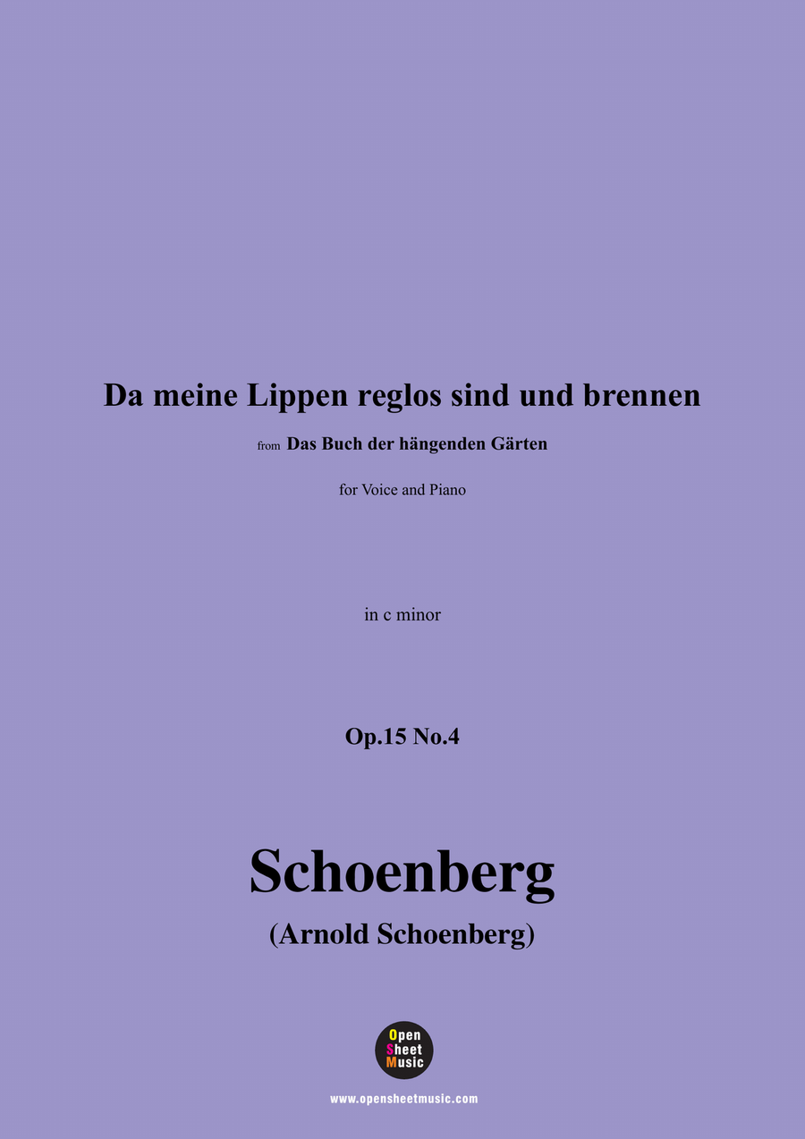 Schoenberg-Da meine Lippen reglos sind und brennen,in c minor Piano, Vocal scores gallery preview page 1